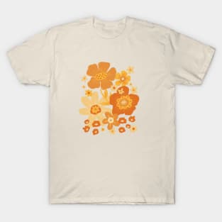 Groovy 60s Floral Party - Cream T-Shirt